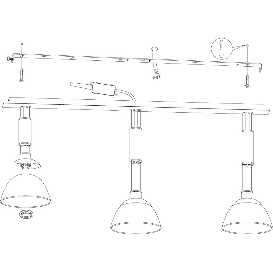 Eglo 93468 - LED Висящи лампи MONTEFIO 3xLED/6W/230V