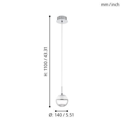 Eglo - LED Висящи лампи 1xLED/5W/230V