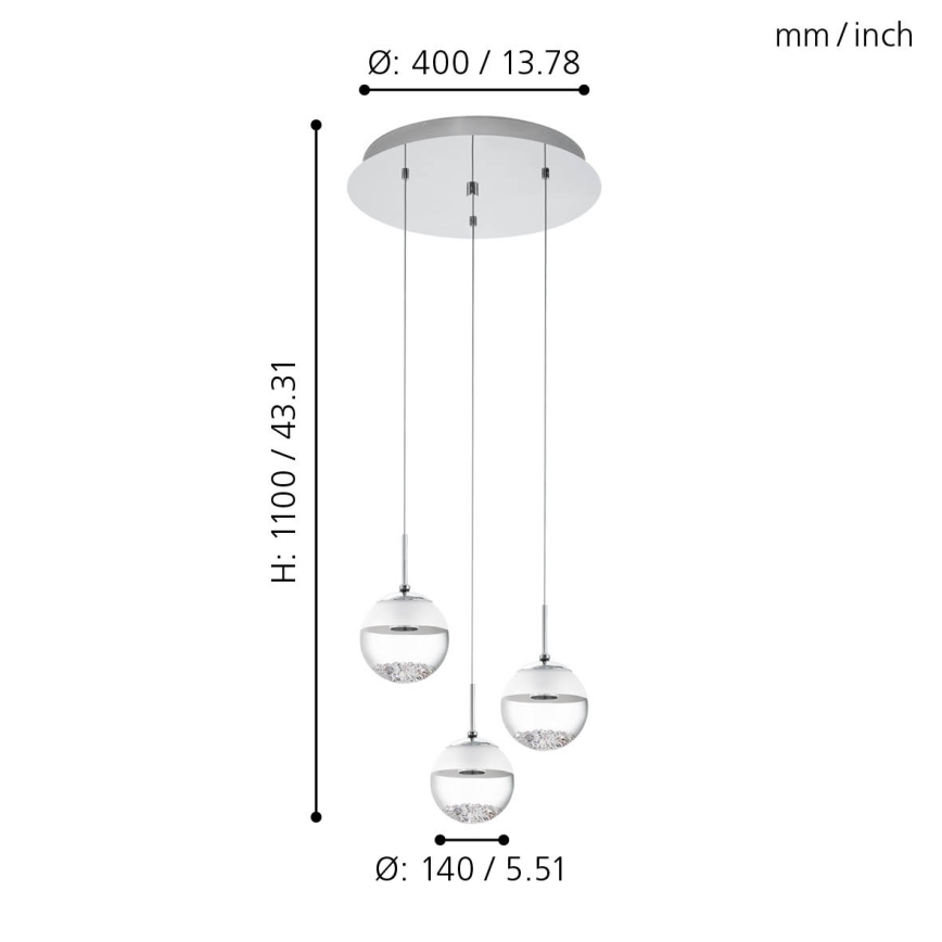 Eglo - LED Полилей 3xLED/5W/230V
