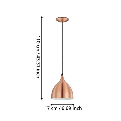 Eglo - Полилей 1xE27/60W/230V