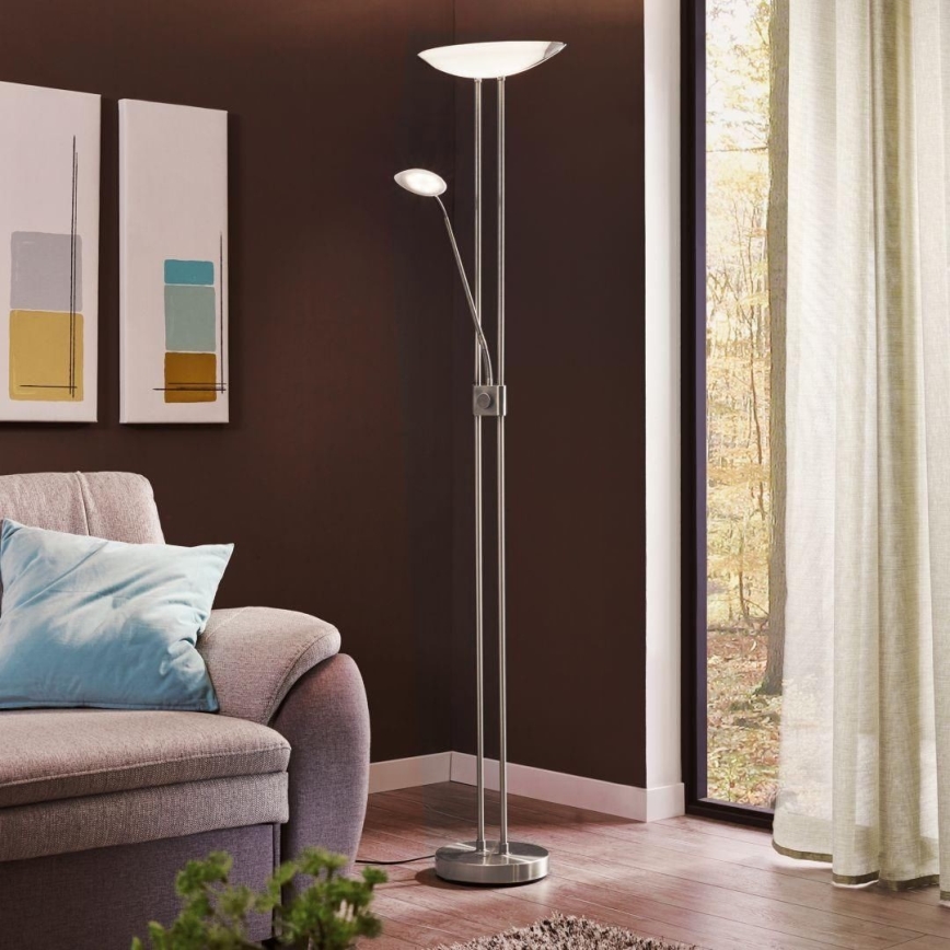 Eglo - LED Димируем лампион LED/20W + LED/2,5W лъскав хром