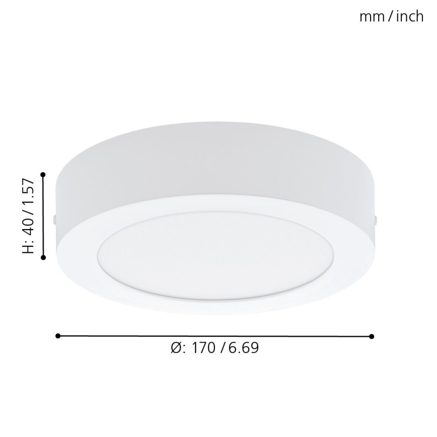 Eglo 94072 - LED таванно осветително тяло FUEVA 1 LED/10,89W/230V Ø 17 cm