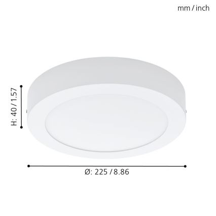 Eglo 94075 - LED Лампа за таван FUEVA 1 LED/16,47W/230V