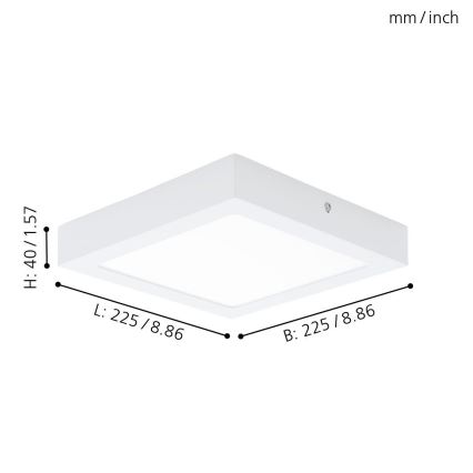 Eglo 94078 - LED Лампа за таван FUEVA 1 LED/16,44W/230V