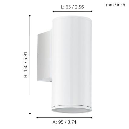 Eglo - LED Екстериорно осветление 1xGU10/3W/230V IP44