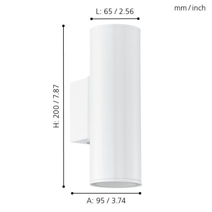 Eglo - LED Екстериорно осветление 2xGU10/3W/230V IP44
