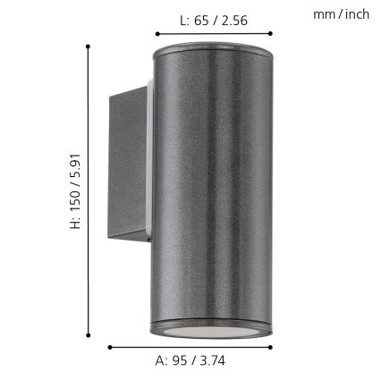 Eglo - LED Екстериорно осветление 1xGU10/3W/230V IP44