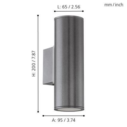 Eglo - LED Екстериорно осветление 2xGU10/3W/230V IP44