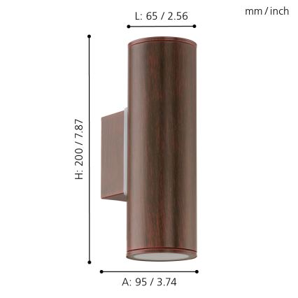 Eglo - LED Екстериорен аплик 2xGU10/3W/230V IP44