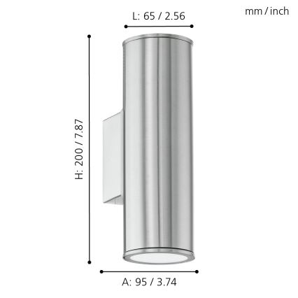 Eglo - LED Екстериорно осветление 2xGU10/3W/230V IP44