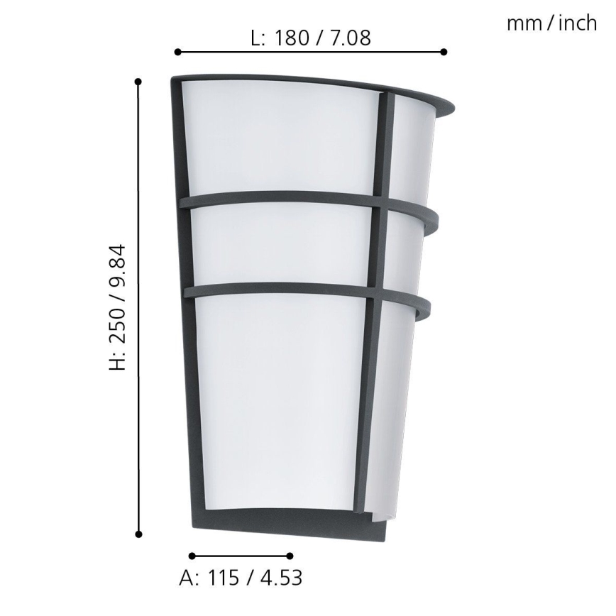 Eglo 94138 - LED външно стенно осветително тяло BREGANZO 2xLED/2,5W/230V IP44