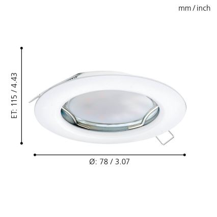 Eglo - Комплект 3x LED Осветление за окачен таван PENETO 3xGU10-LED/3W/230V