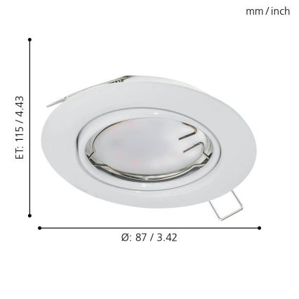 Eglo - LED Осветление за окачен таван 1xGU10-LED/5W/230V