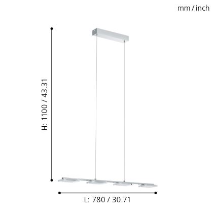 Eglo - LED Висящ полилей 4xLED/4,5W/230V