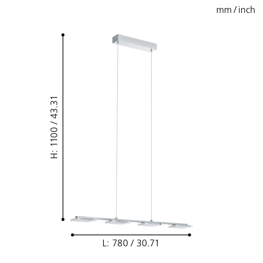 Eglo - LED Висящ полилей 4xLED/4,5W/230V