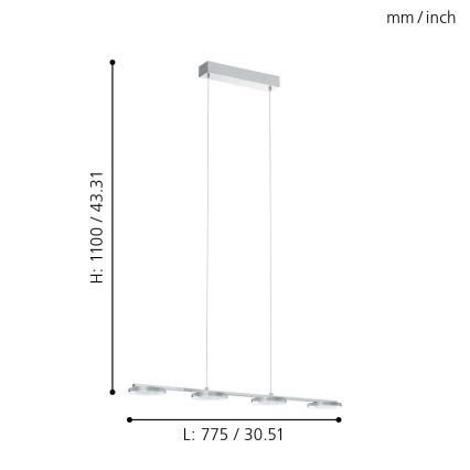 Eglo - LED Висящи лампи 4xLED/4,5W/230V