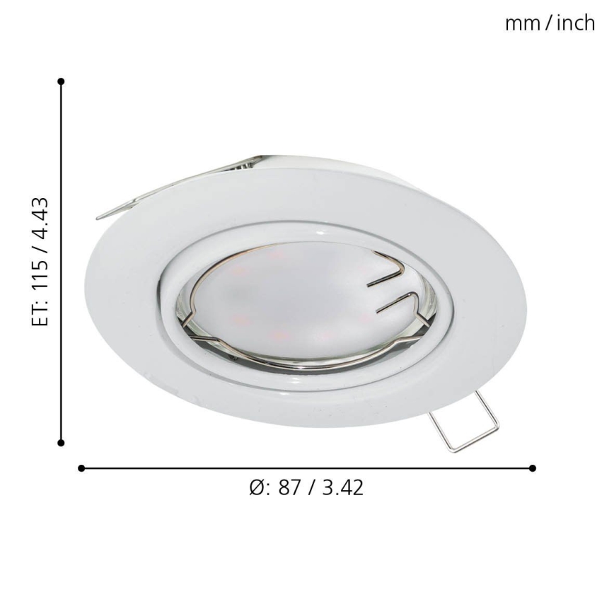 Eglo - Комплект 3x LED вградени осветителни тела PENETO 1xGU10-LED/5W/230V