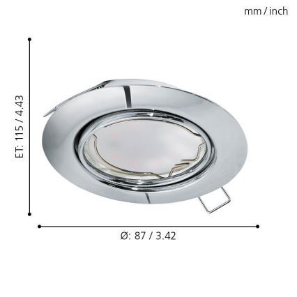 Eglo - Комплект 3x LED Осветление за окачен таван PENETO 3xGU10-LED/5W/230V