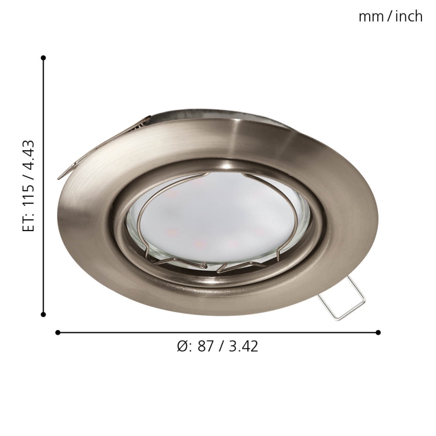 Eglo - Комплект 3x LED Осветление за окачен таван PENETO 3xGU10-LED/5W/230V