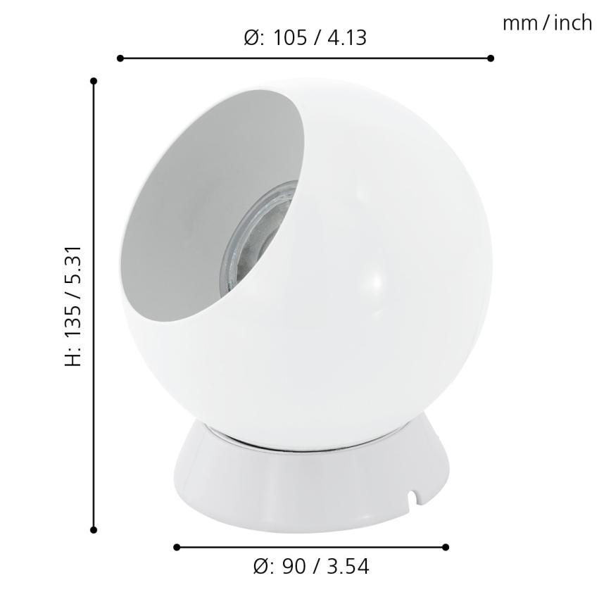Eglo - LED настолна/стенна лампа 1xGU10/2,8W/230V бяла