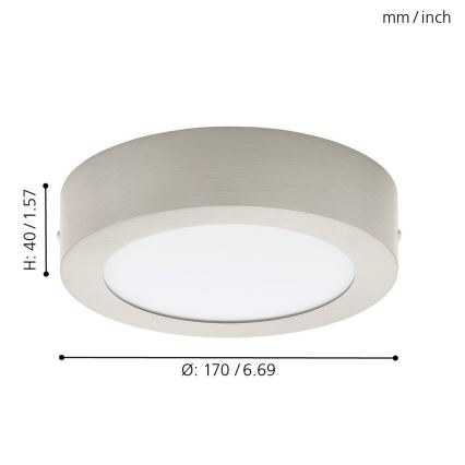 Eglo 94523 - LED Лампа за таван FUEVA 1 LED/10,9W/230V