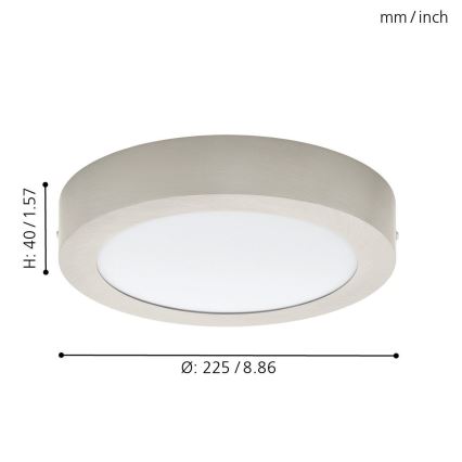 Eglo 94525 - LED Лампа за таван FUEVA 1 LED/16,5W/230V