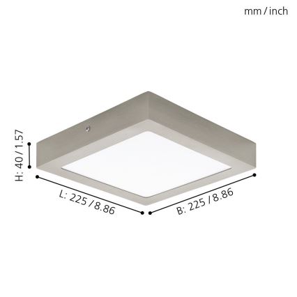 Eglo 94526 - LED Лампа за таван FUEVA 1 LED/16,5W/230V