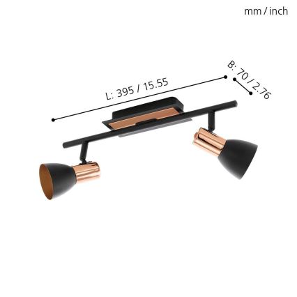 Eglo 94585 - LED Точково осветително тяло BARNHAM 2xGU10/3,3W/230V