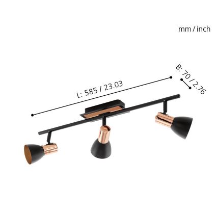 Eglo - LED Точково осветително тяло  3xGU10/3,3W/230V