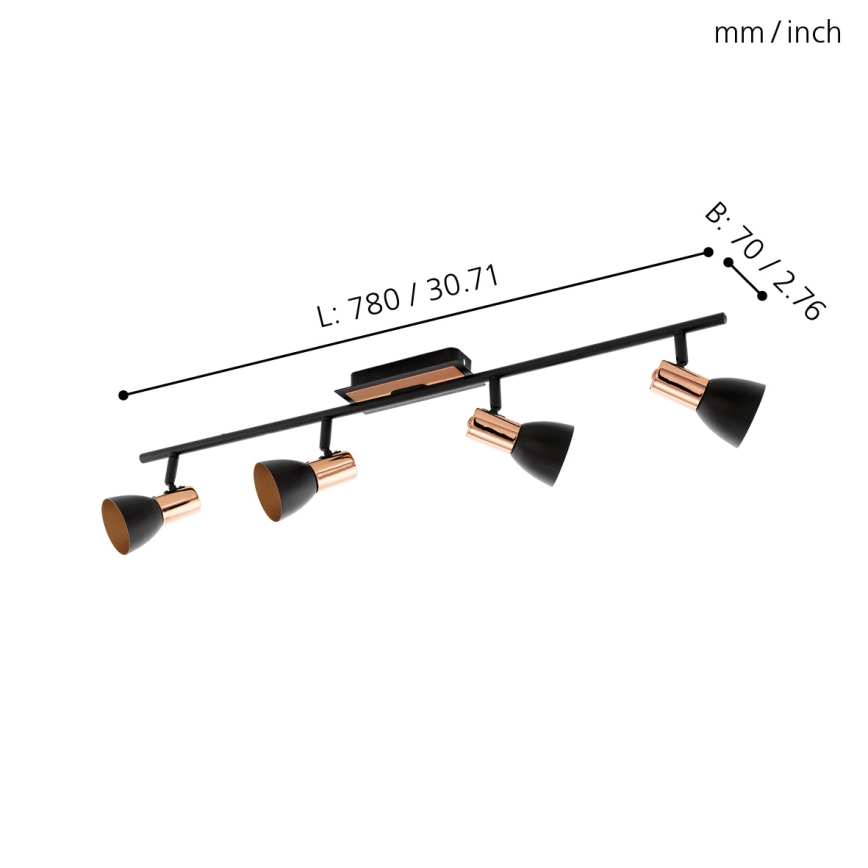 Eglo - LED Точково осветително тяло  4xGU10/3,3W/230V