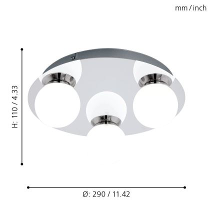 Eglo - LED лампа за баня  3xLED/3,3W/230V IP44