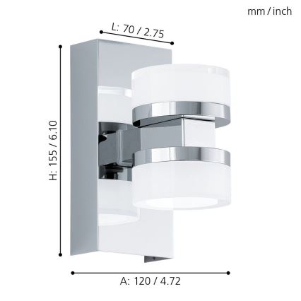 Eglo - LED лампа за стена в баня 2xLED/4,5W/230V IP44