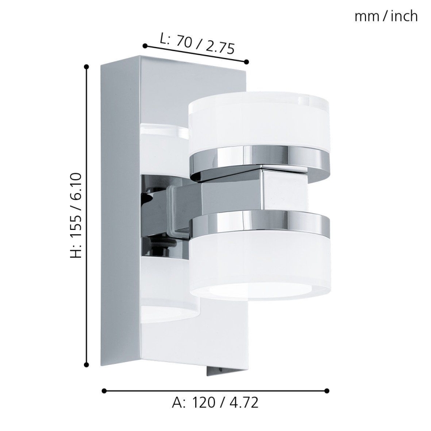 Eglo - LED лампа за стена в баня 2xLED/4,5W/230V IP44