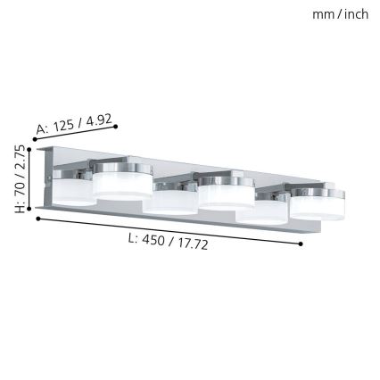 Eglo - LED Аплик за баня 3xLED/4,5W/230V IP44