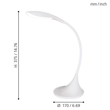 Eglo - LED Димируема Настолна лампа 1xLED/4,5W/230V бяла