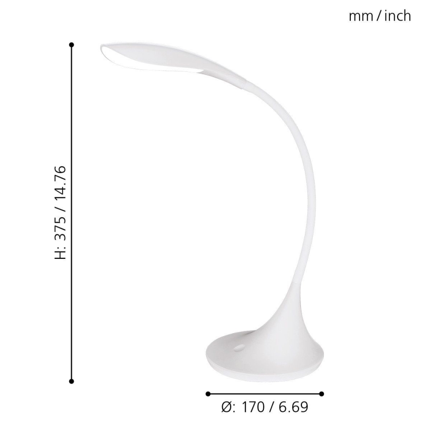Eglo - LED Димируема Настолна лампа 1xLED/4,5W/230V бяла