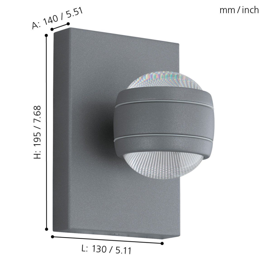 Eglo - LED Екстериорна лампа 2xLED/3,7W/230V IP44