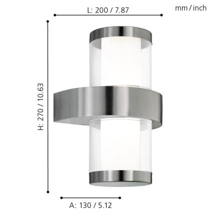 Eglo - Екстериорен аплик 2xLED/3,7W/230V IP44