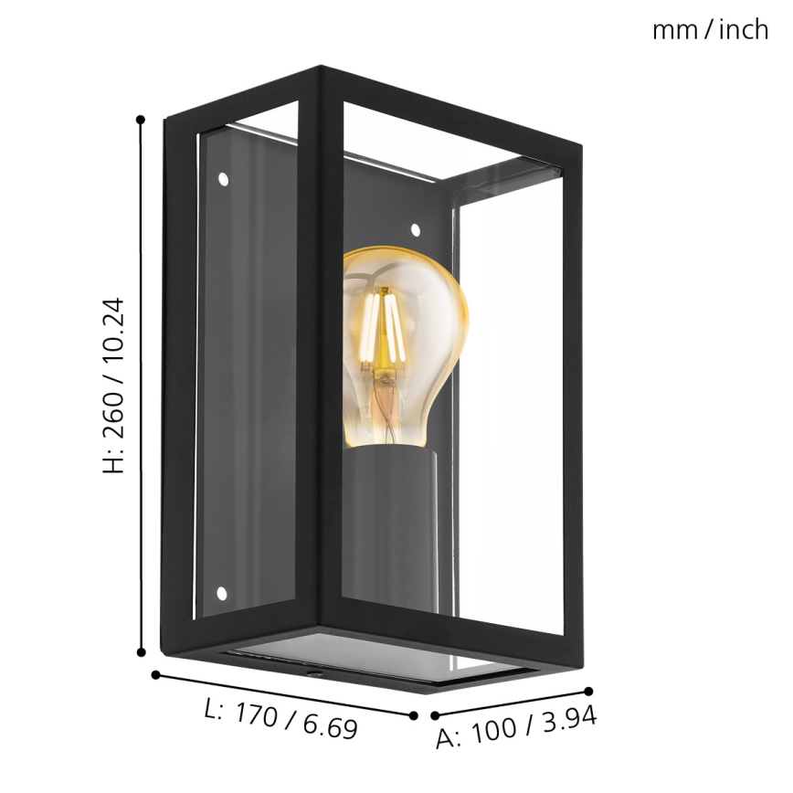 Eglo - Екстериорна лампа 1xE27/60W/230V IP44
