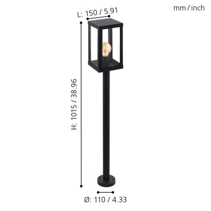 Eglo - Екстериорна лампа 1xE27/60W/230V IP44