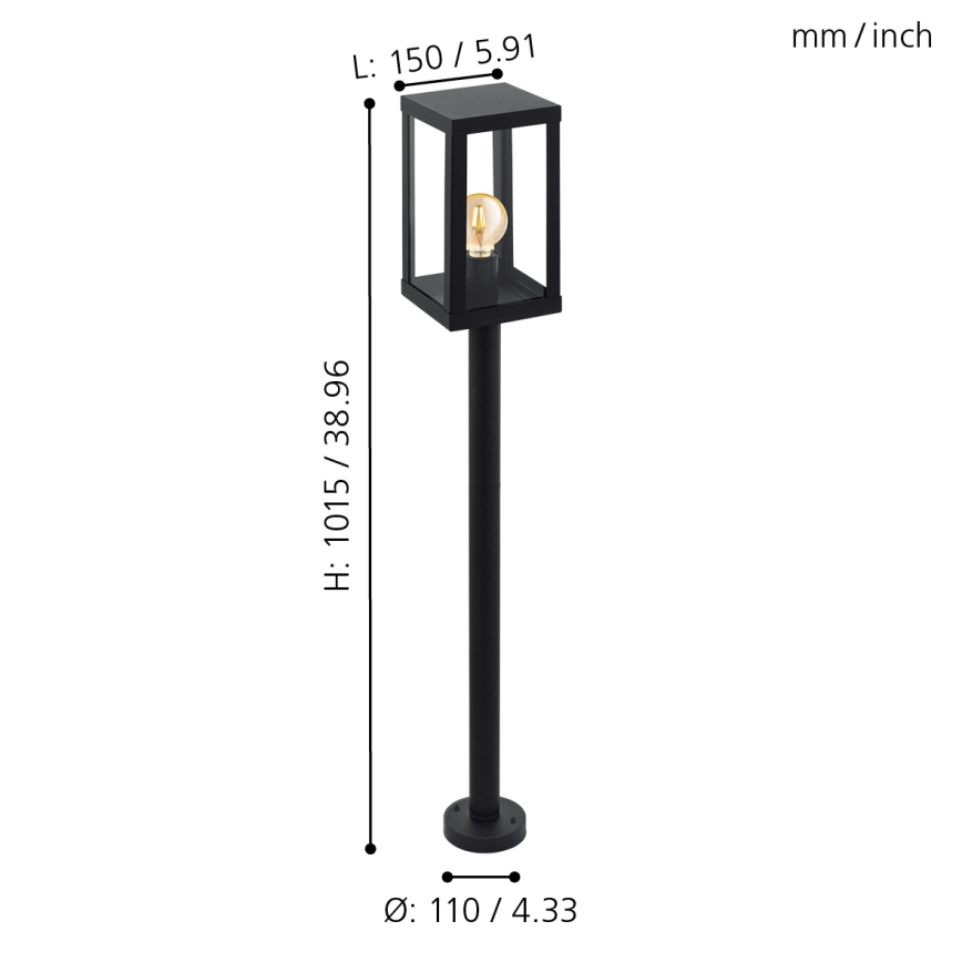 Eglo - Екстериорна лампа 1xE27/60W/230V IP44