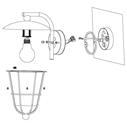 Eglo - LED Екстериорен аплик 1xE27/8,5W/230V IP44