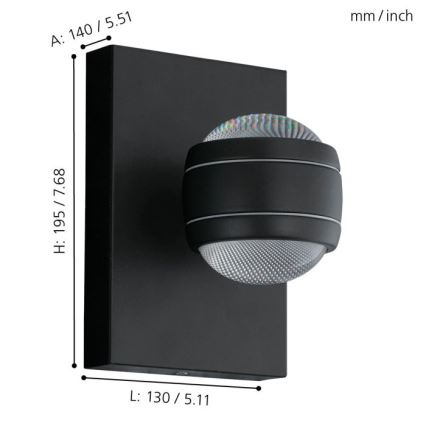 Eglo - LED Екстериорна лампа 2xLED/3,7W/230V IP44