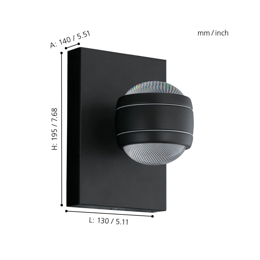 Eglo 94848 - LED външно осветително тяло SESIMBA 2xLED/3,7W/230V IP44