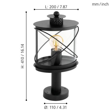 Eglo - Екстериорна лампа 1xE27/60W/230V IP44
