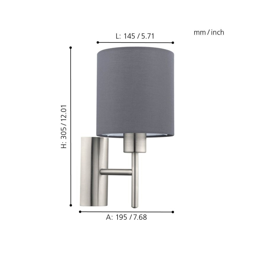 Eglo - Стенно осветително тяло 1xE27/60W/230V