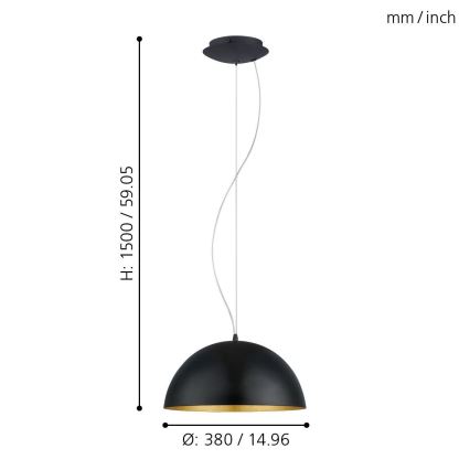 Eglo - Полилей 1xE27/60W/230V