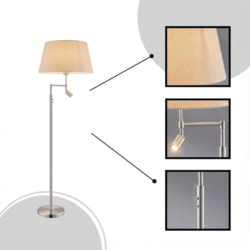 Eglo - Подова лампа 1xE27/60W + LED/2,1W