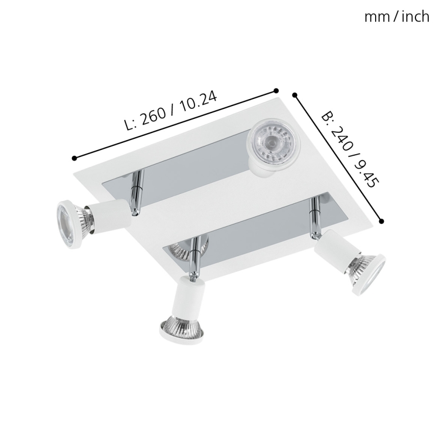 Eglo 94962 - LED Точково осветително тяло SARRIA 4xGU10-LED/5W/230V