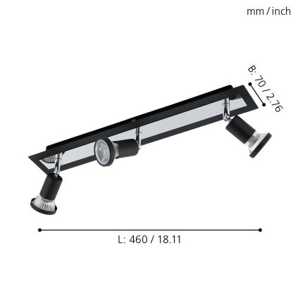 Eglo 94965 - LED Точково осветително тяло SARRIA 3xGU10-LED/5W/230V